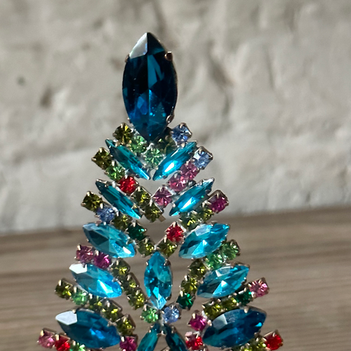Nostalgic Jeweled Navette Blue Crystal Tree