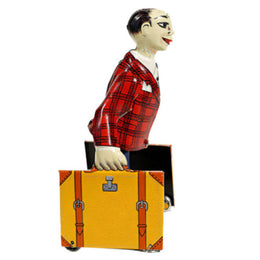 Limited Edition Wind-Up Tin Gentleman with Suitcases