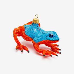 Red & Blue S potted Frog Ornament