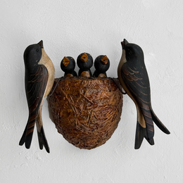 Mid 20th-century Black Forest Carved Bird's Nest (BFB-10)