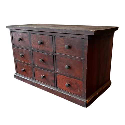 Early 20th Century American 9-Drawer Table Top Cabinet