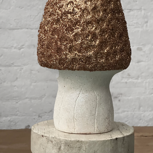 Cone Head Glitter Mushroom in Monochrome Gold