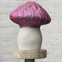Grooved Glitter Mushroom in lilac & Silver