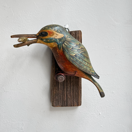 Black Forest Carved Bird with Fish (#12-14)