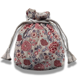 Maria Silk Velvet Large Pouch in Light Blue