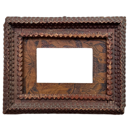 8.75" W 20th Century American Tramp Art Frame (524-15)