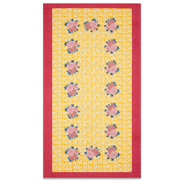 Lisa Corti X La Minervetta Arabesque Corolla Gold Natural Cotton Panel 180cm x 350cm