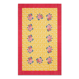 Lisa Corti X La Minervetta Arabesque Corolla Gold Natural Cotton Panel 180cm x 270cm