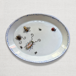 Beetles, Lady Bug & Bee Oval Bug Plate (BC228)