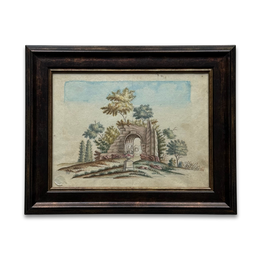 18th-century Framed Watercolor