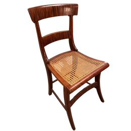19th Century Federal Tiger Burled Cane Chair