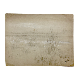 Evert Rabbers Early 20th-century Landscape Drawing (ERL24)