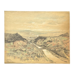 Evert Rabbers Early 20th-century Landscape Drawing (ERL52)