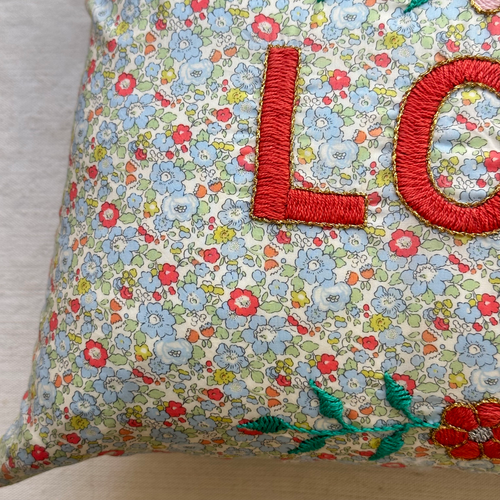 "Love" Embroidered Cushion CS62