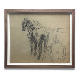 Evert Rabbers Framed Early 20th-century Horse Pastel Drawing #57