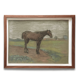 Evert Rabbers Framed "Horse" Pastel Drawing