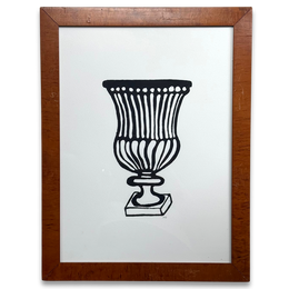 Hugo Guinness "Urn" Linocut in a Vintage Frame