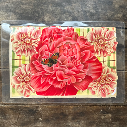One of a Kind Collaged Butterflies & Flower Mat Pair (2-07 & 2-18)