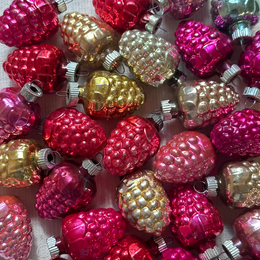 Set of 35 Mixed Vintage Berry Ornaments (VO51)