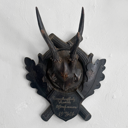 Black Forest Antlers on Carved Plaque (#553)