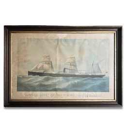 Framed 19th-century 'Mallstreamer' Ship Chromolithograph Print
