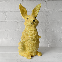 Ino Schaller Large Standing Glitter Bunny in Yellow