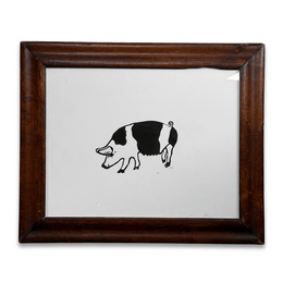 Hugo Guinness "Pig 1" Linocut in a Vintage Frame