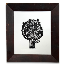 Hugo Guinness "Artichoke" Linocut in a Vintage Frame