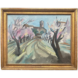 "Blossoming Trees" 20th-Century Oil on Canvas Still Life by Howard M. Gibbs