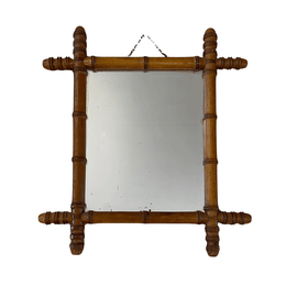 19.5" H Early 20th Century French Faux Bamboo Mirror