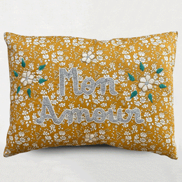 "Mon Amour" Embroidered Cushion CS68