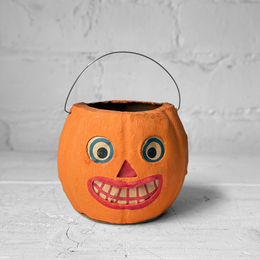 Vintage German Medium Halloween Jack-O'-Lantern Bucket