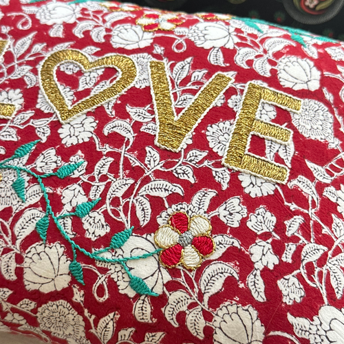"Love" Embroidered Cushion CS69