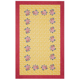 Lisa Corti X La Minervetta Arabesque Corolla Gold Natural Cotton Panel 220cm x 350cm