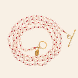 18" Keshi Pearl Strand in Oxblood