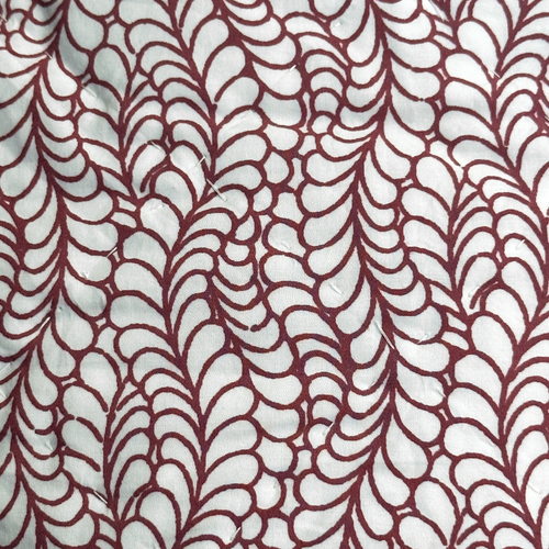 Rasa Block Printed Quilt in White Late Bel & Red