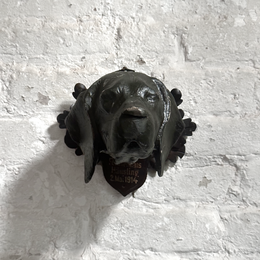 Black Forest Carved Black Dog Head (D52)