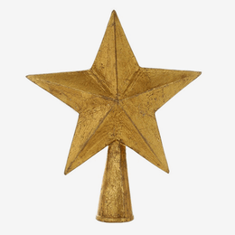 Large 5 Point Star Tree Topper in Antique Gold