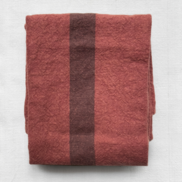 Charvet Editions Striped Linen Tea Towel in Brique