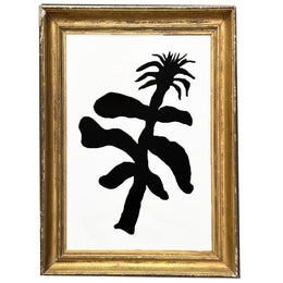 "Spikey Plant" in Gilded Antique Frame
