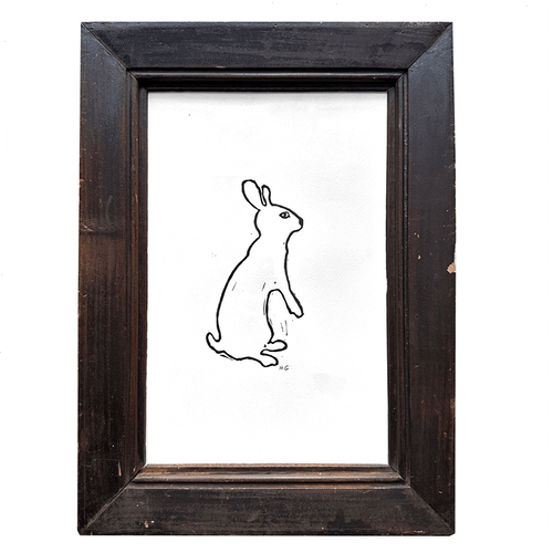 "Rabbit" in Antique Frame