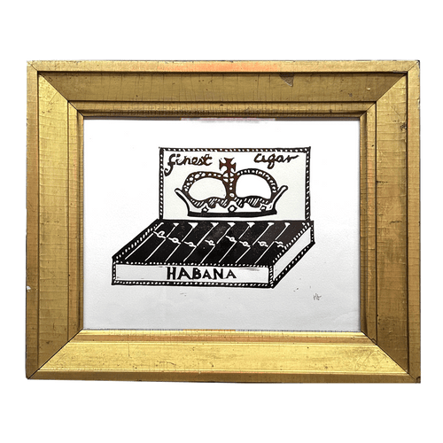 "Cigar Box" in a 19th Century Gilded Frame