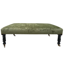 Custom Ottoman in Cisco Brothers x John Derian Velluto Olive