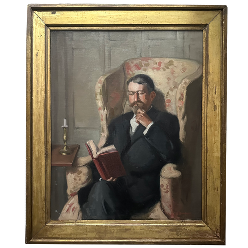 "Father" Early 20th-Century Portrait Painting by Evelin Bodfish Bourne