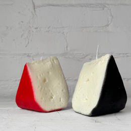 Red & Black Cheese Slice Candles