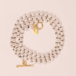 18" Keshi Pearl Strand in Bark