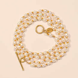18" Keshi Pearl Strand in Marigold