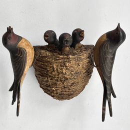 Black Forest Carved Birds Nest (N535)