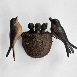 Black Forest Carved Birds Nest (N537)