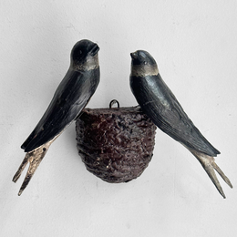 Black Forest Carved Birds Nest (N541)